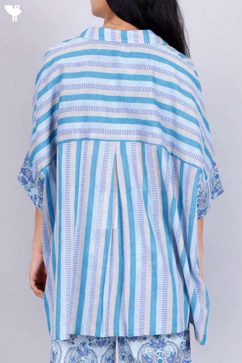 Mulmul Cotton Boxy Shirt In Graphic Print
